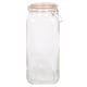 image 1 of Argon Tableware Square Glass Jar with Clip-Top Lid - 2L