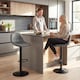 image 2 of HOMCOM Bar Stools Set of 2, Modern Swivel Barstools for Dining Room | Black | Grey | 37 x 44 x 82-104 cm