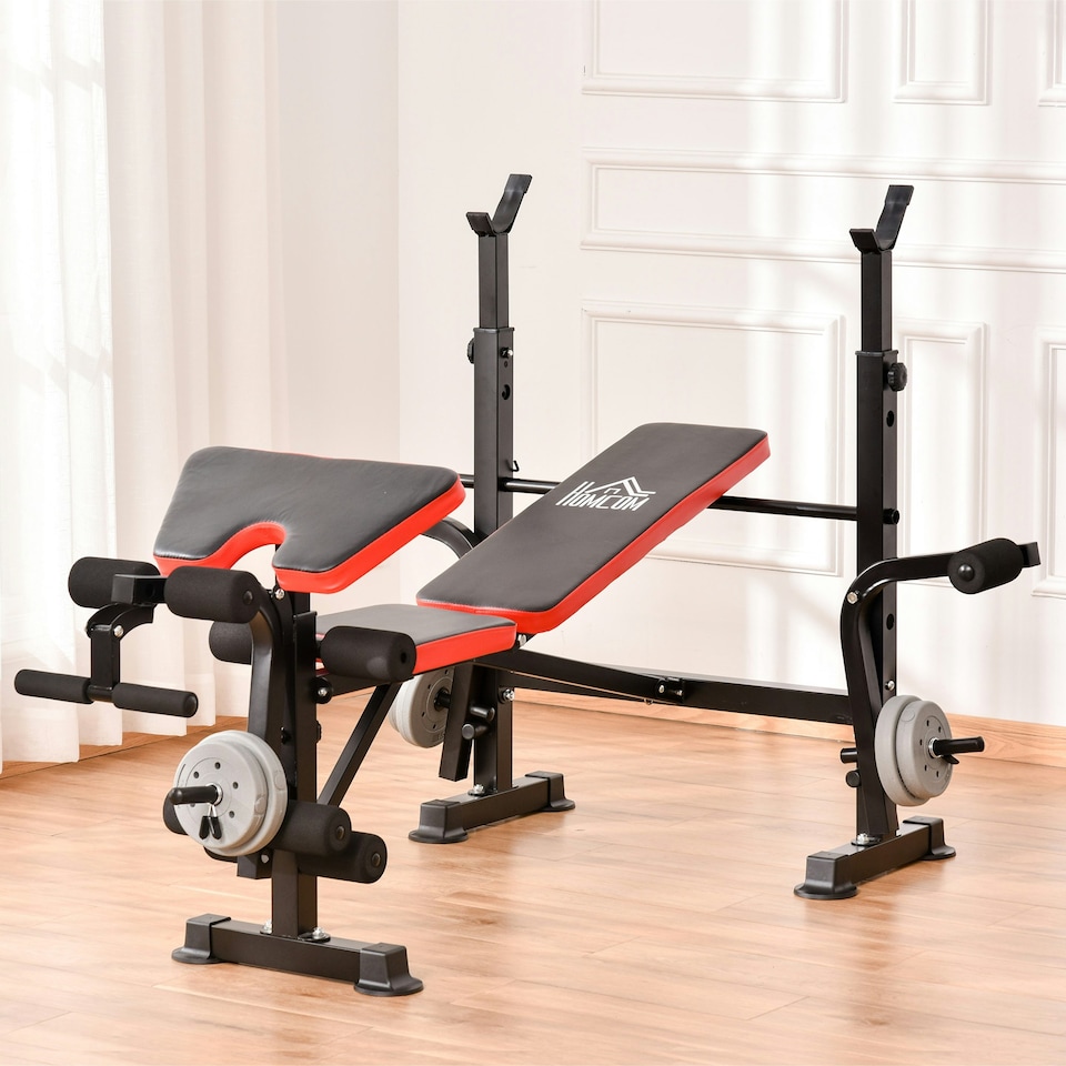 image 1 of HOMCOM Multi-Function Adjustable Weight Training Bench Gym Fitness Lifting