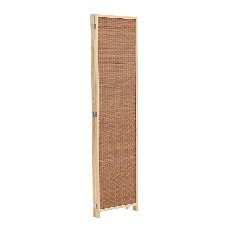 image 1 of Living and Home 4-Panel Bamboo Woven Folding Divider Screen - Brown | Brown