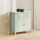 image 3 of HOMCOM Sideboard, Modern Storage Cabinet with Drawer, Adjustable Shelf and PU Pulls for Living Room, Dining Room, Kitchen, Light Green | Green