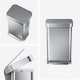 image 2 of Simplehuman 45L Rectangular Kitchen Pedal Bin with Liner Pocket, Brushed Stainless Steel with Grey Plastic Lid