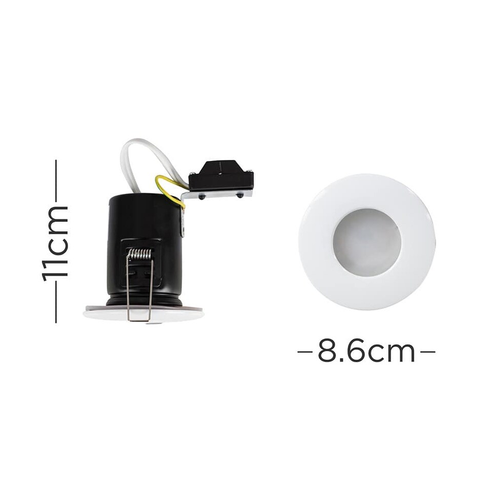image 1 of ValueLights Downlight Fire Rated IP65 White Ceiling Light Fitting Single Pack