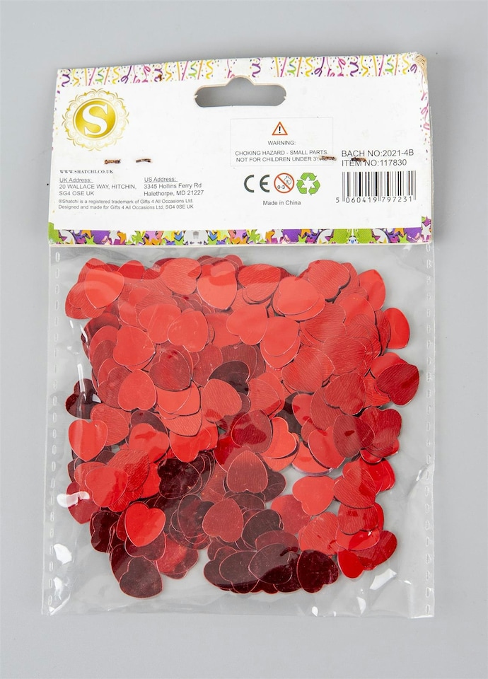 image 1 of Heart Confetti Red 14g - 1pk
