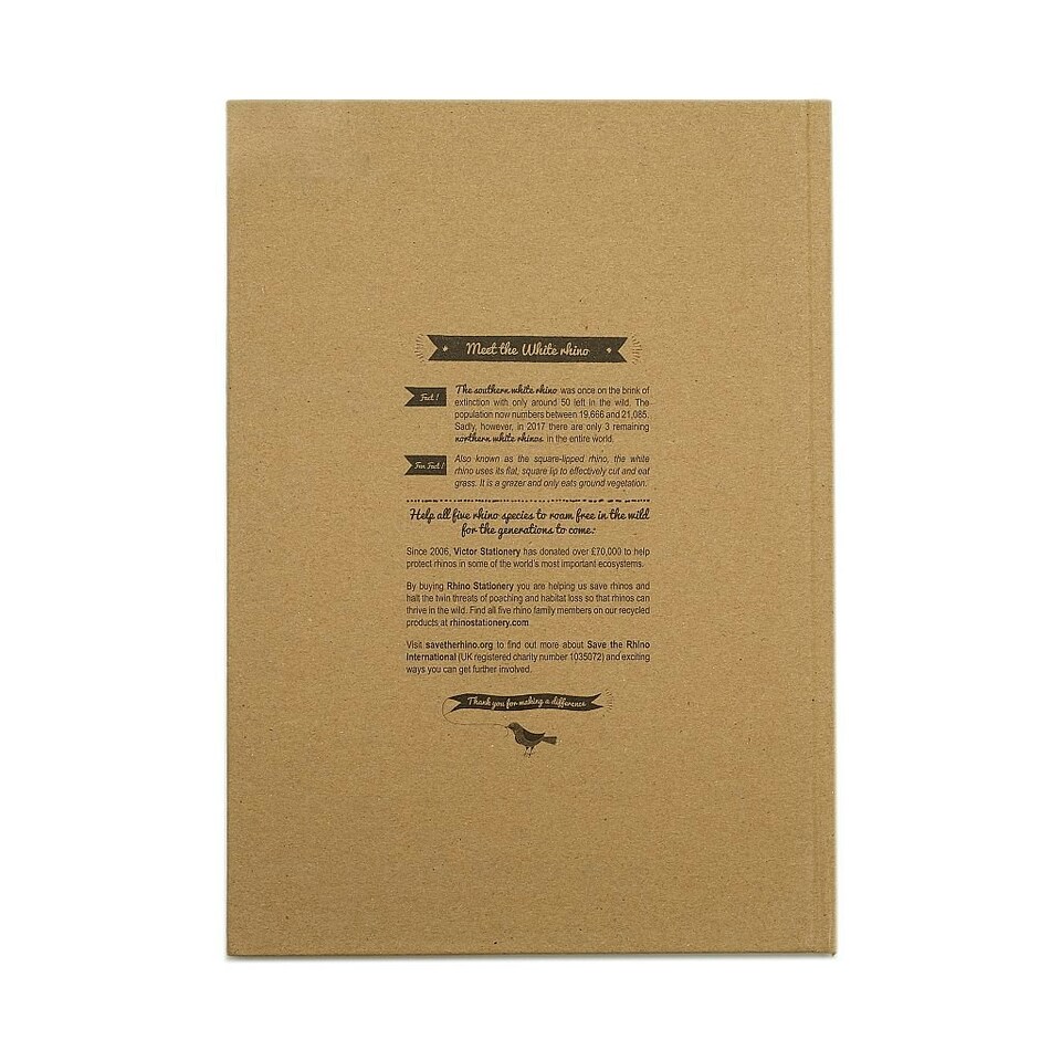 image 1 of Pack of 5 Rhino A4 Recycled 160 Page 8mm Lined Casebound Books