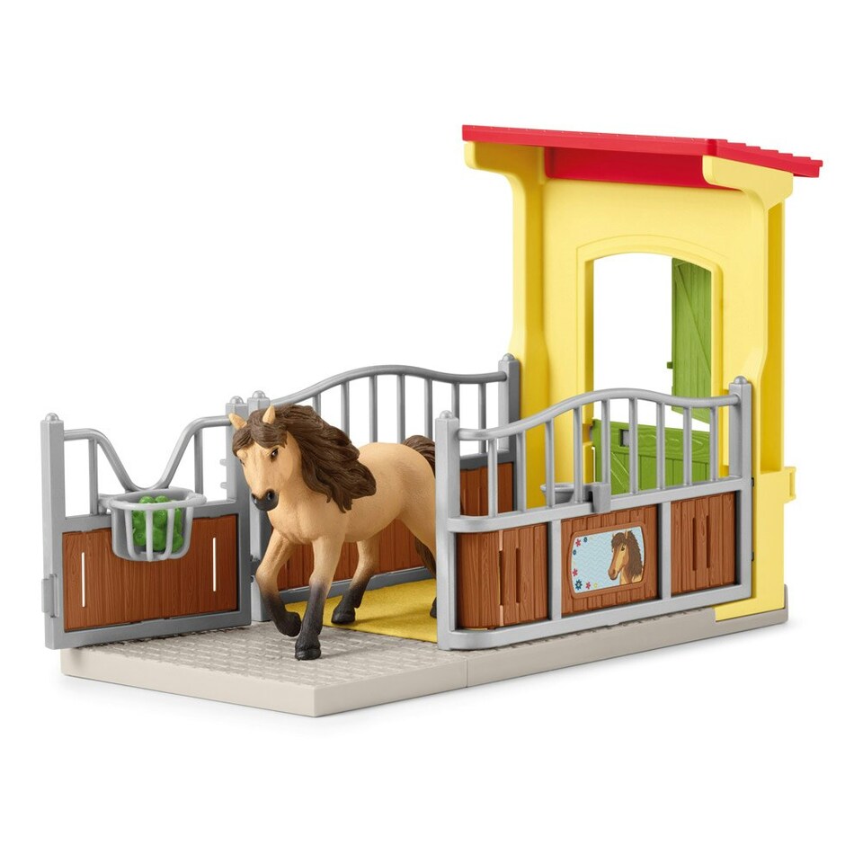 image 1 of SCHLEICH Farm World Pony Box with Iceland Pony Stallion Toy Playset