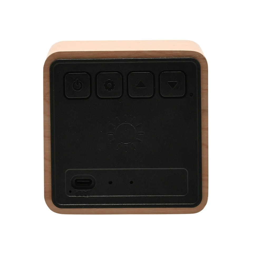 image 1 of Interval Wooden Alarm Clock with Bluetooth Speaker - White White | Brown