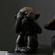 image 1 of ValueLights Pair Of Monkey Animal Quirky Modern Black Table Lamps With Grey Shades
