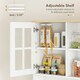 image 9 of HOMCOM 72" Kitchen Solid Storage Sideboard Cabinet with Glass Door, White