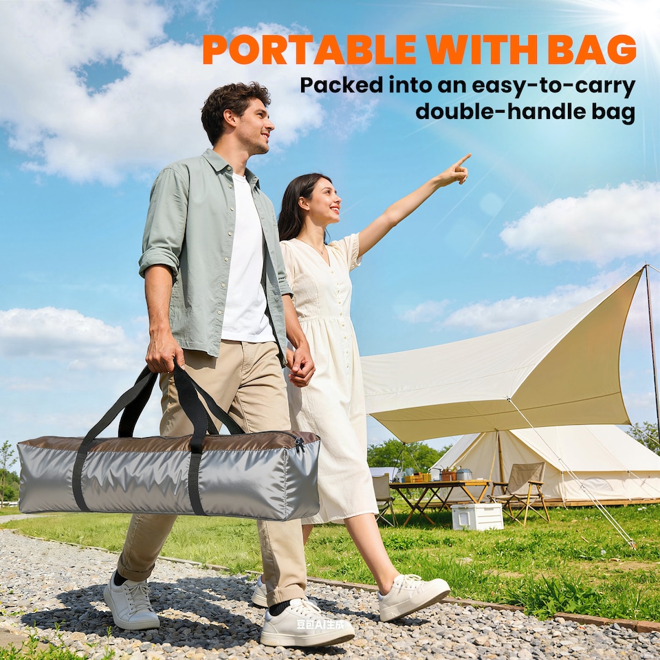 image 1 of Outsunny Double Layer Pop Up Tent with Rainfly, Portable Camping Shelter | Brown