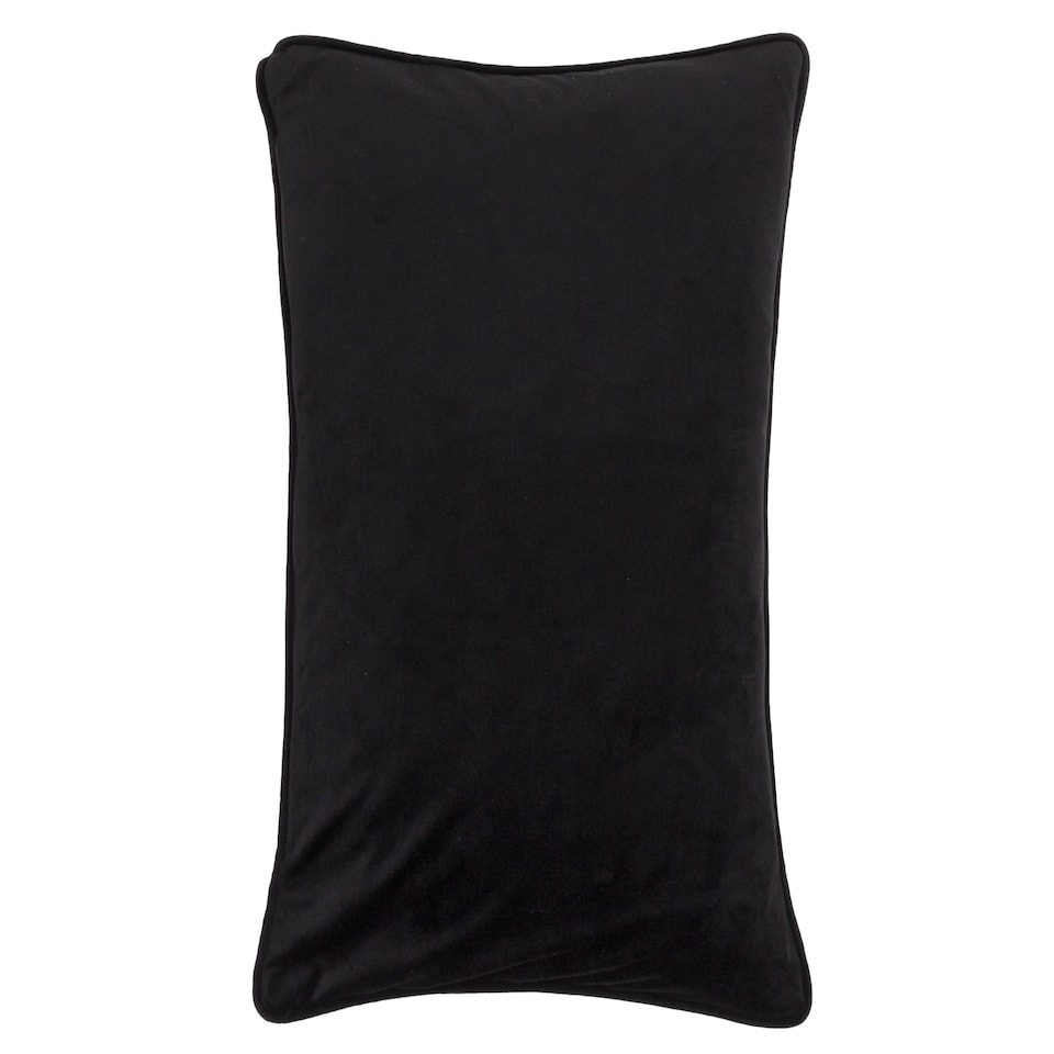 image 1 of Furn Celestial Stories Embroidered Velvet Cushion | Cream | Linen/Black