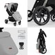 image 5 of Stomp Stride Max Stroller - from Birth to 22kg, Extra-Large Seat, Multi-Terrain Wheels, Raincover, Footwarmer, Cupholder & UPF 50+ Hood (Pearl Grey)