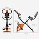 image 5 of SPORTNOW Folding Exercise Bike with Arm Bands and Hand Pulse Sensor, Orange