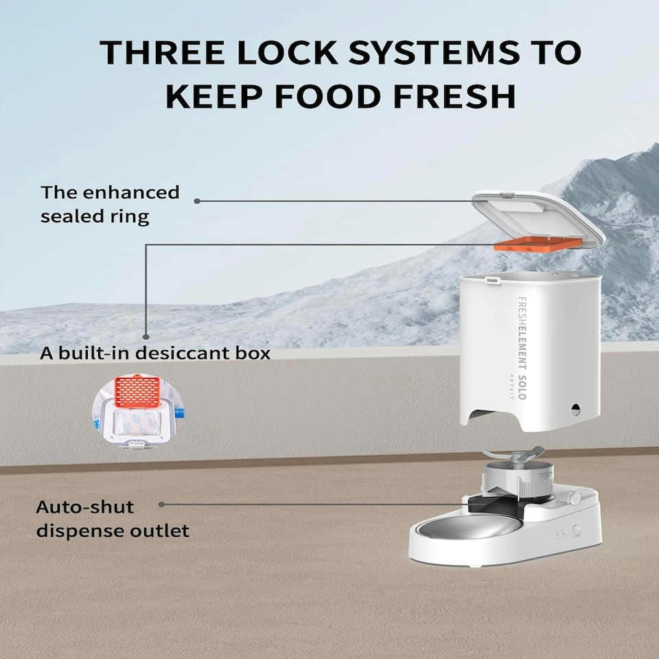 image 1 of PETKIT Fresh Element SOLO Smart Pet Food Feeder - White