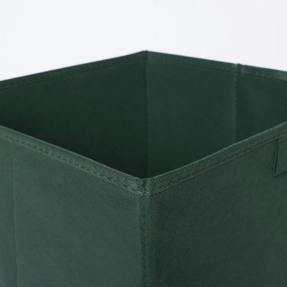 image 1 of OHS 2 x Plain Folding Storage Cube Boxes, 27x27cm - Forest Green