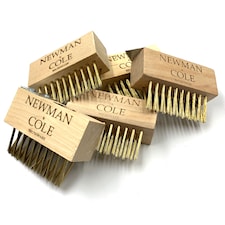 Patio Weed Remover Brush Replacement Heads with Brass Bristles and Scraper - Pack of 5