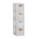 image 1 of White Chest 4 Rattan Storage Drawers Bathroom Home Organiser Fully Assembled White