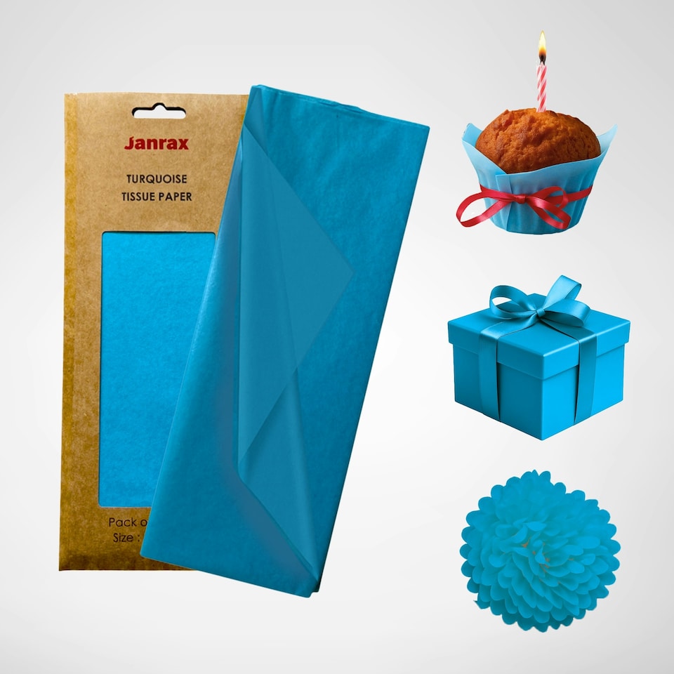 image 1 of Pack of 10 Turquoise Acid Free 50 x 70cm Tissue Paper Sheets