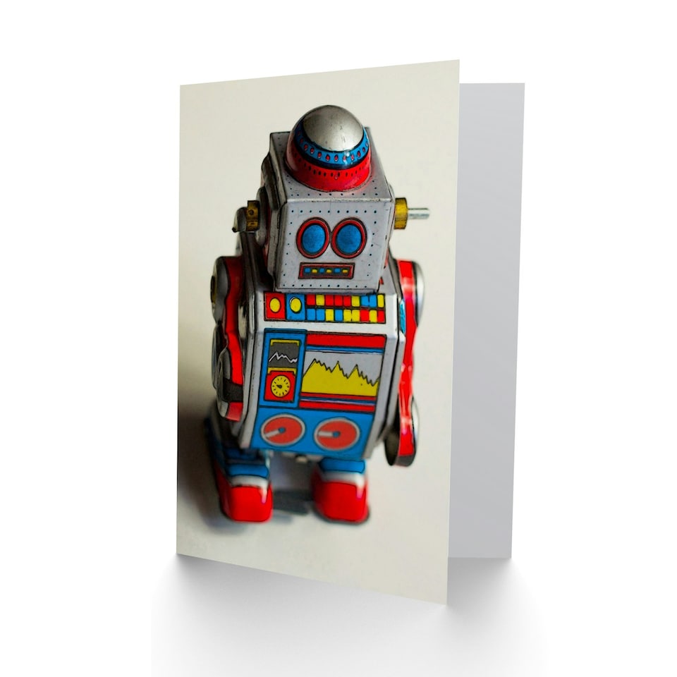 image 1 of Retro Toy Robot Cool Fun Kids Birthday Child Kids Card