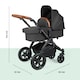 image 3 of Stomp Luxe 2-in-1 Pram – Birth to Approx. 4 Years, Foldable, All-Terrain, Rain Cover, Footmuff, Puncture-Proof Wheels & More (Black/Charcoal Grey/Tan)