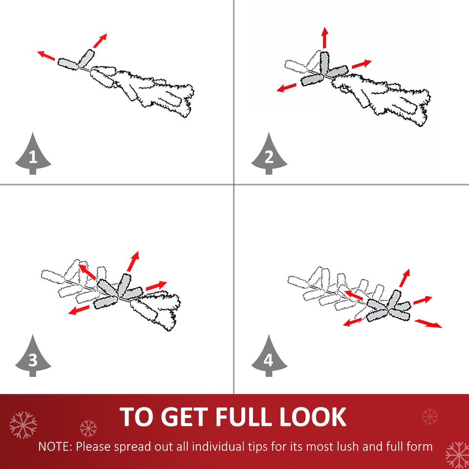 image 1 of HOMCOM 1.8m 6ft PreLit Artificial Christmas Tree 200 LED Xmas Tree Holiday Decor with Decorative Balls Ornament Metal Stand