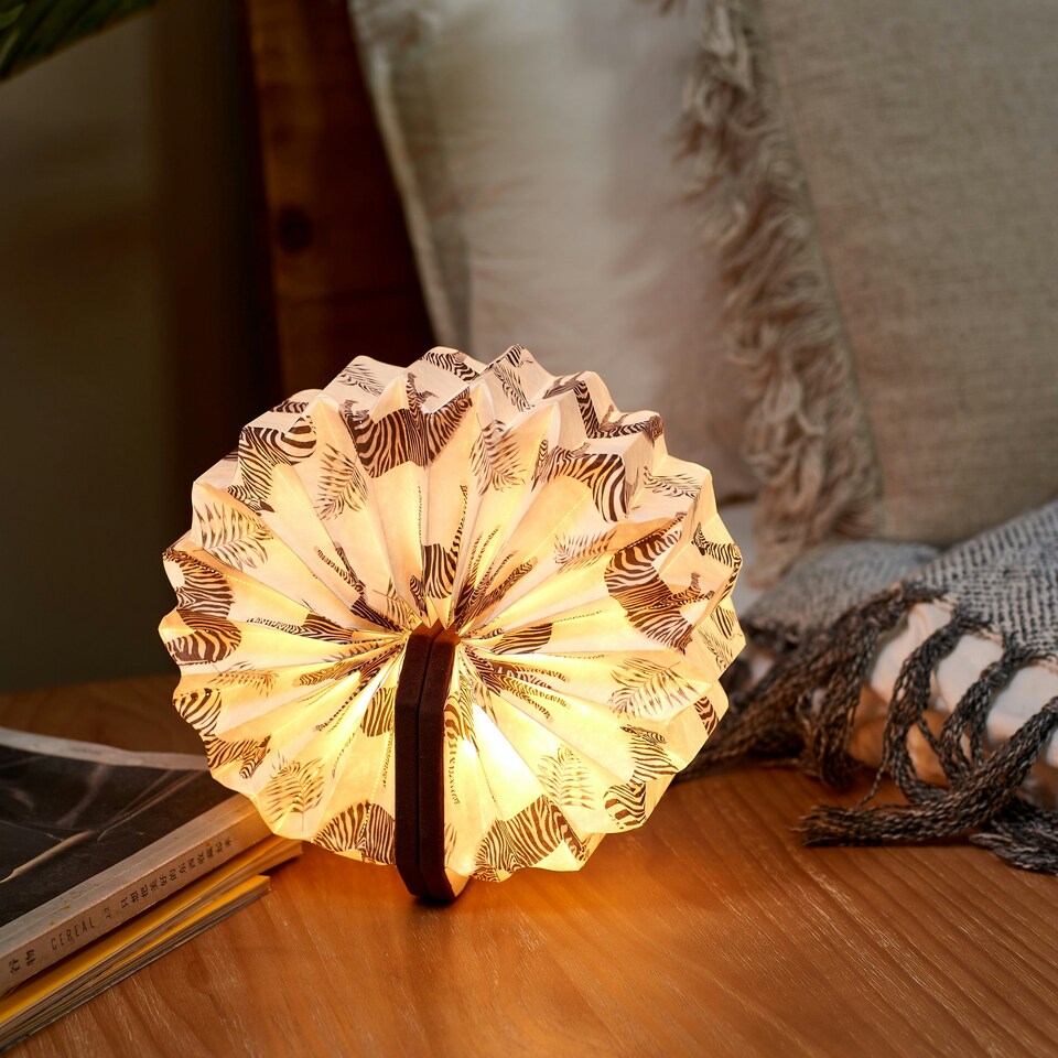 image 1 of Gingko Smart Accordion LED Desk Lamp N/A | Velvet Brown Zebra
