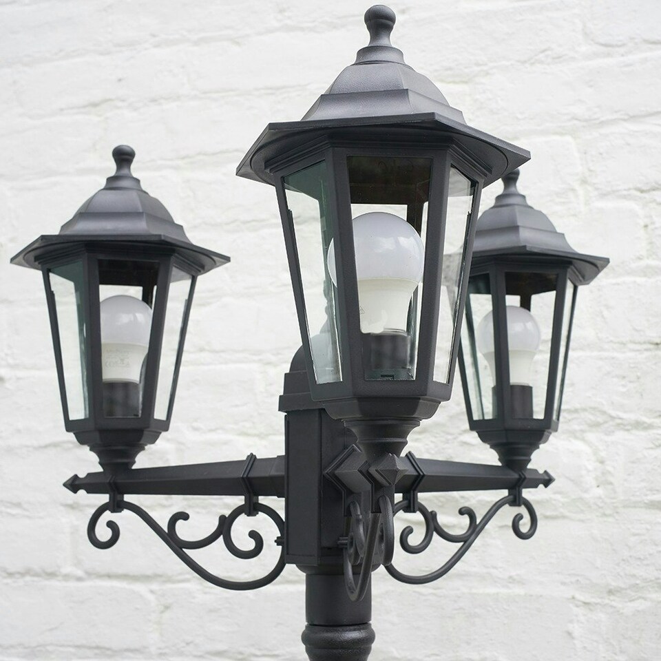 image 1 of ValueLights Mayfair Lamp post Matte Black Lamp Post and E27 Candle LED 4W Warm White 3000K Bulb