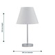 image 4 of Chrome Stick Table Lamp with Ivory Off White Fabric Shade Chrome | Red