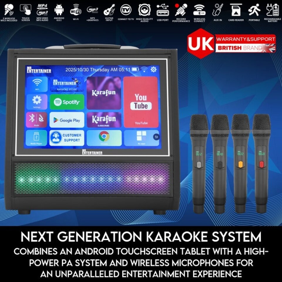 image 1 of Mr Entertainer Maestro Pro Touchscreen Karaoke Machine