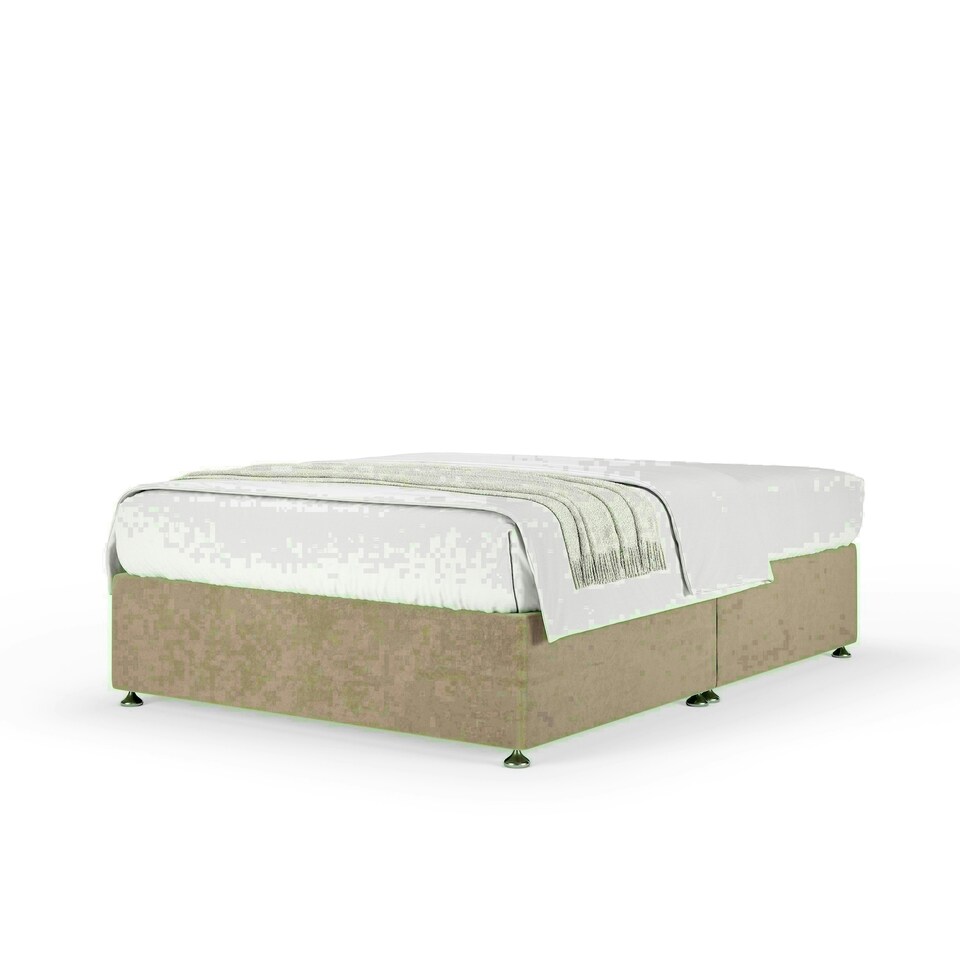 image 1 of Mink Naples Velvet No Drawer Divan Base Single