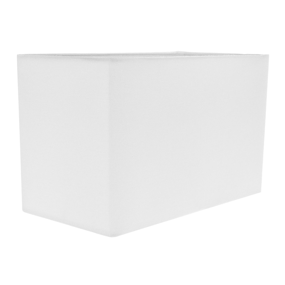 image 1 of Contemporary and Stylish White Linen Fabric Rectangular Lamp Shade | White | White | 1
