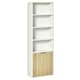 image 1 of HOMCOM 2 Door 4 Shelves Bookcase Wooden Storage Cabinet Display Unit White Oak