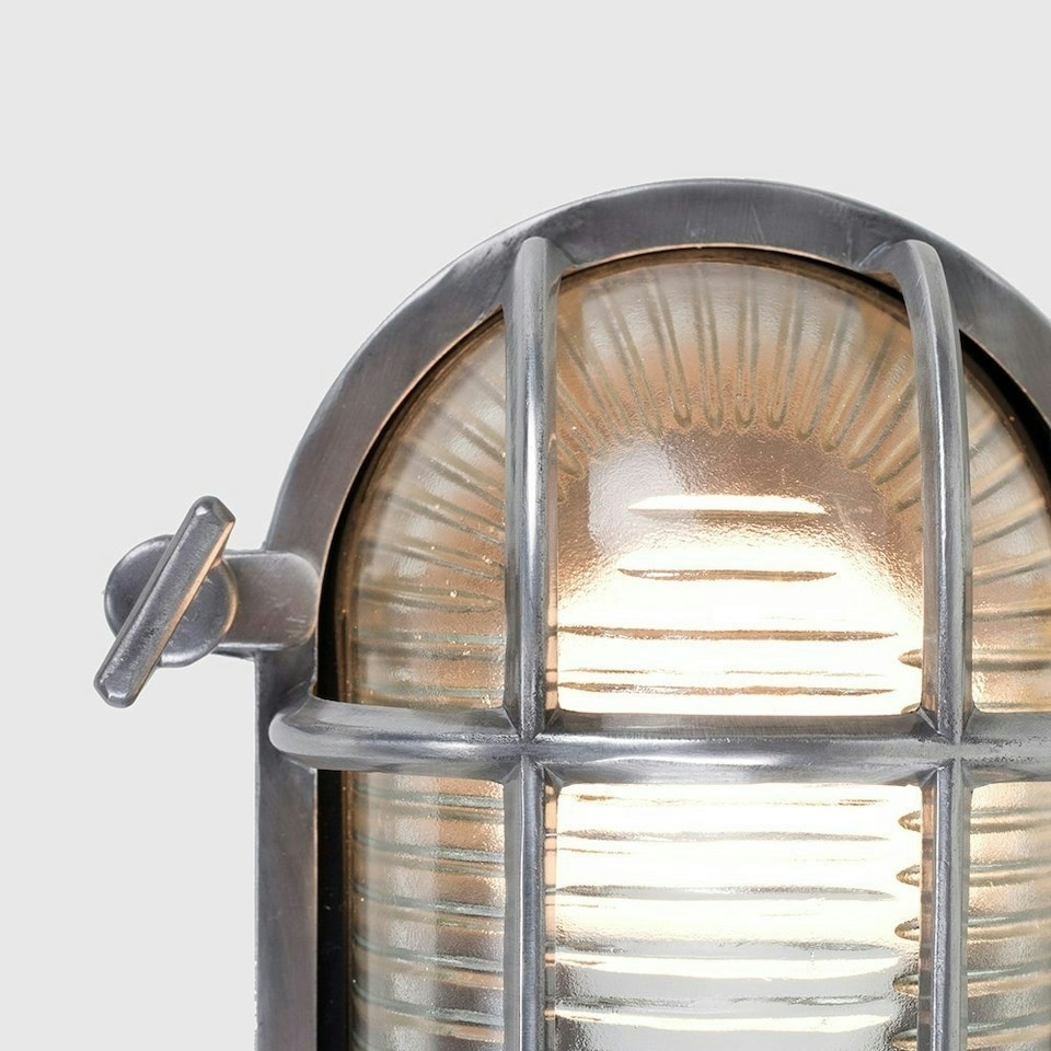 image 1 of ValueLights Nautical Silver Frosted Lens IP64 Rated Outdoor Garden Metal Wired Wall Light
