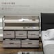 image 3 of HOMCOM Bedroom Chest of Drawers 5 Drawer Dresser w/ Shelves, Grey Wood Effect