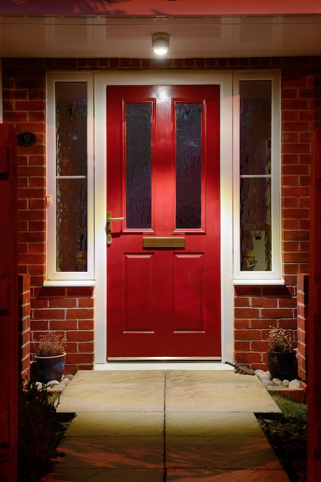 image 1 of Auraglow Battery Operated Motion Activated PIR Sensor Cordless Security Light | White