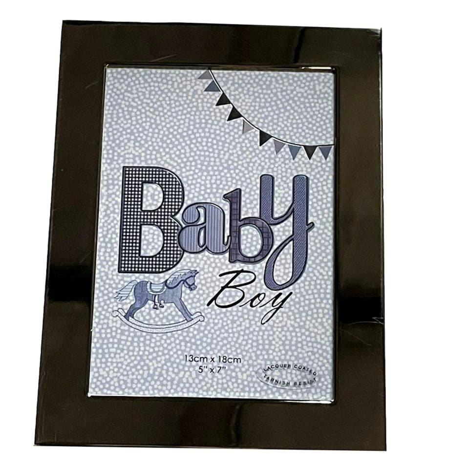 image 1 of Laura Darrington Baby Boy 5" x 7" Blue Photo Frame In a Gift Box
