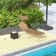 image 1 of Outsunny Folding Sun Lounger w/ Sunshade Adjustable Backrest Tan 