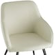 image 5 of Chair Marilyn Set of 8 - with armrests, upholstered, fabric cover, black steel legs Cream | Cream/Black