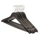 image 1 of Harbour Housewares Wooden Coat Hangers - Black - Pack of 10