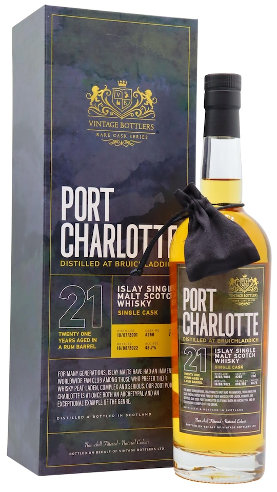 image 1 of Port Charlotte - Vintage Bottlers - Rum Barrel Matured 2001 21 year old Whisky | Multi | 1