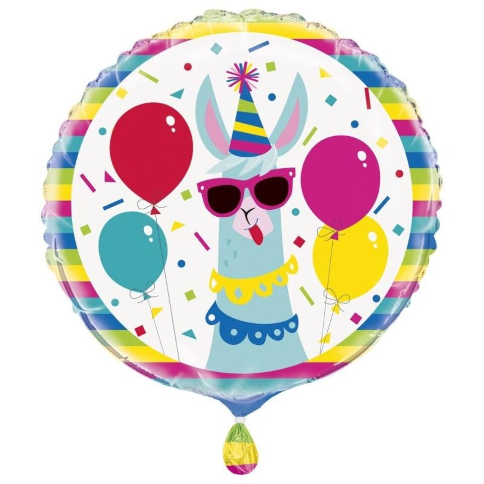 Unique Party Happy Birthday Foil Llama Foil Balloon - Multicoloured - One Size