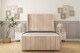 image 1 of Sloomy Hargrave Sand Naples Bed Frame With 50"  Upholstered Wingback Headboard 4' Small Double