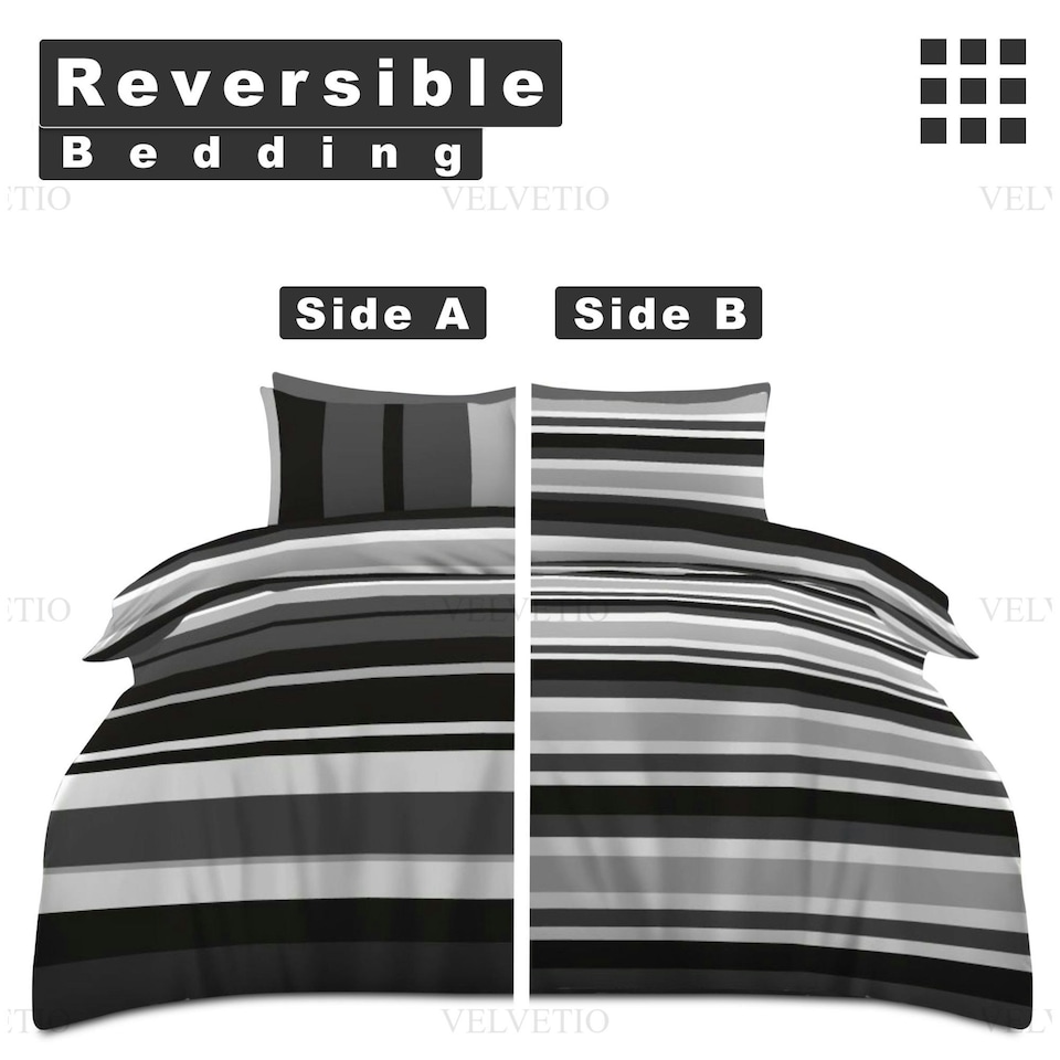 image 1 of VELVETIO Seth Complete Duvet Cover Set with Fitted Sheet Cosy Quilt Coverlet Grey | Single