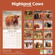 image 2 of Highland Cows 2026 Calendar | Square Wall Calendar | Farm Animal Gift | Plastic Free Packaging | by Avonside Publishing