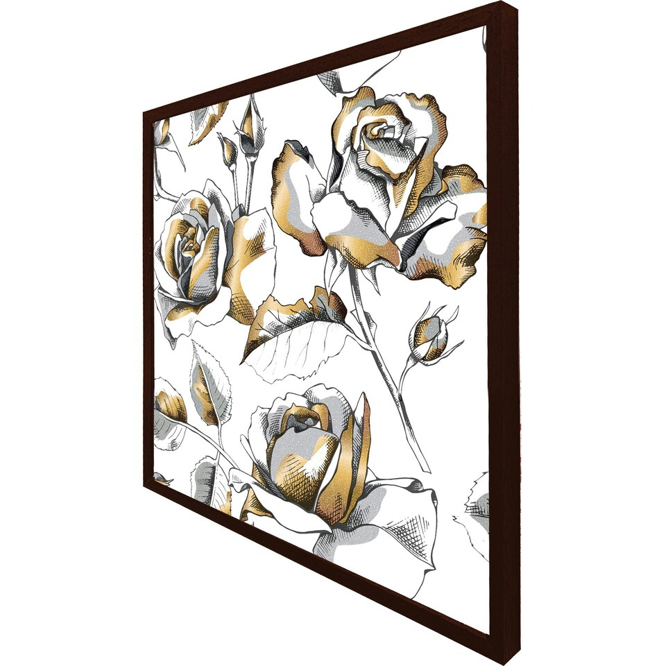 image 1 of Golden roses (Picture Frame) Black | M