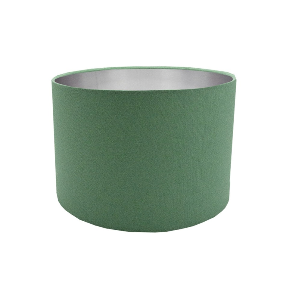 image 1 of CGC LUPO Luxury Green & Silver Inner Cotton Round Pendant Drum Lamp Shade Green