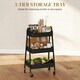 image 3 of HOMCOM 3-Tier Rolling Utility Cart Kitchen Storage Trolley on Wheels Black