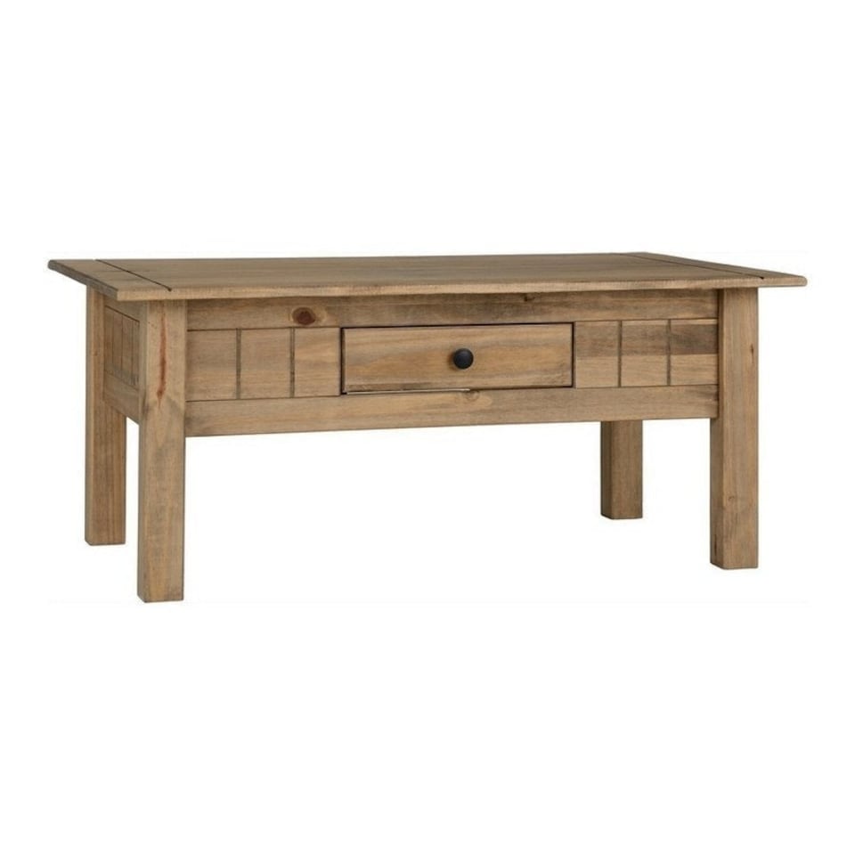 image 1 of Panama 1 Drawer Coffee Table - L60 x W100 x H44 cm - Natural Wax Brown