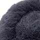 image 6 of Living and Home Calming Round Donut Plush Dog Cuddler Bed | Grey | Dark Grey