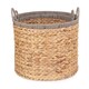 image 3 of Set of 2 Round Water Hyacinth Basket With Grey Rope Border | Brown | Brown | Not provided